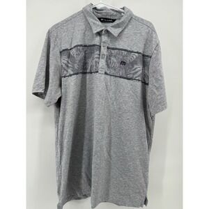 Travis Mathew Polo Shirt Grey / Navy Floral Tropical Size XL